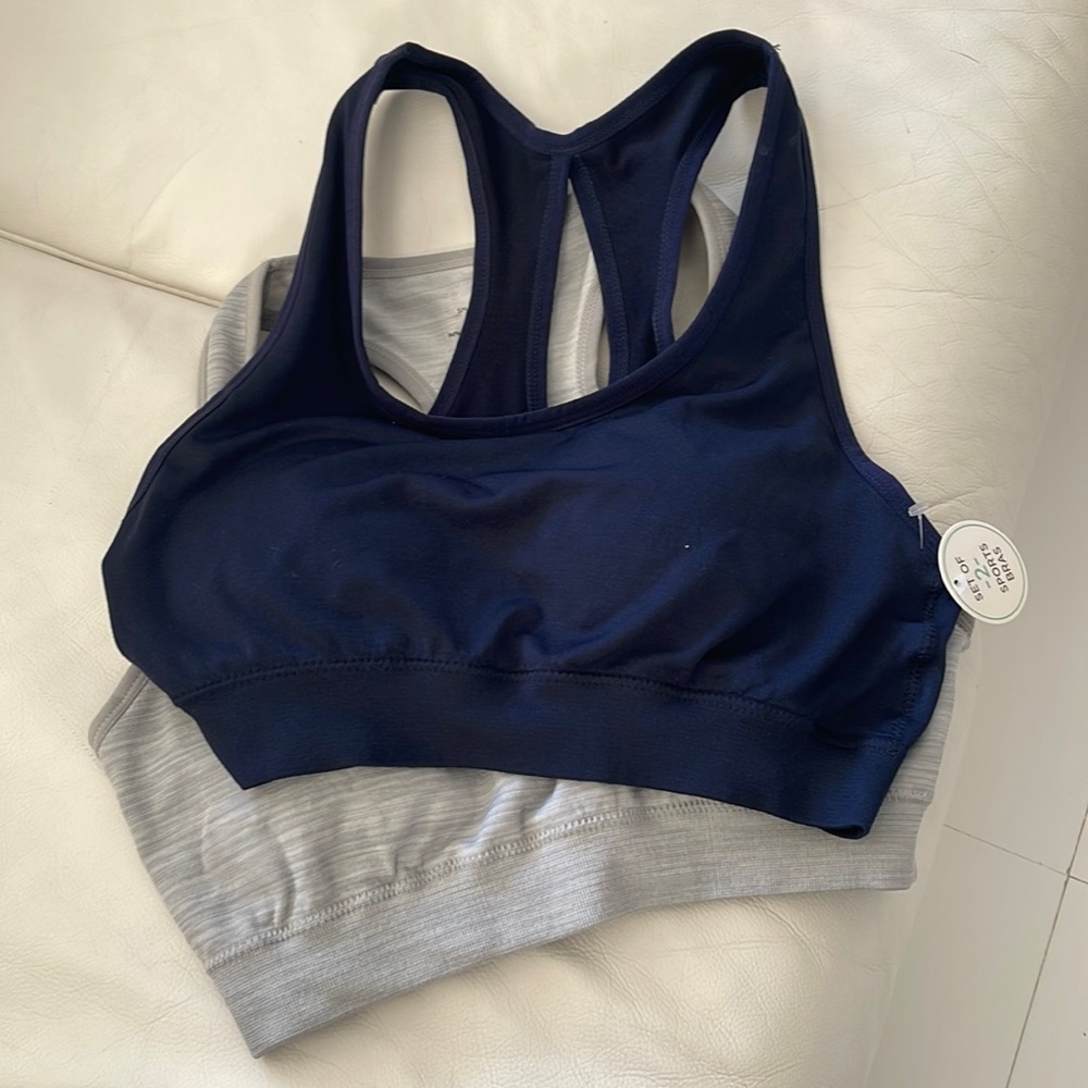 Shadow Sport 2 Assorted Gray & Navy Athletic/Sports Bras